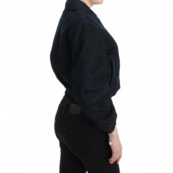 Giacca di jeans blu Cappotto Blazer corto 2 in 1 - IT42