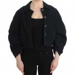 Giacca di jeans blu Cappotto Blazer corto 2 in 1 - IT42