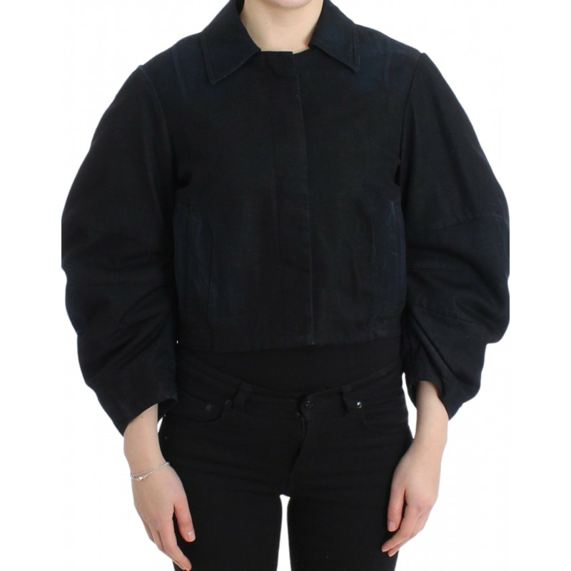 Giacca di jeans blu Cappotto Blazer corto 2 in 1 - IT40