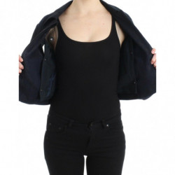 Giacca di jeans blu Cappotto Blazer corto 2 in 1 - IT40