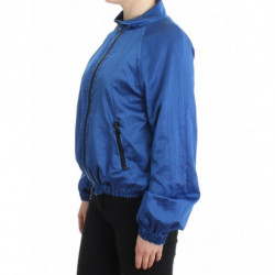 Giubbotto Bomber Blu Cappotto Blazer Corto In Nylon - IT40
