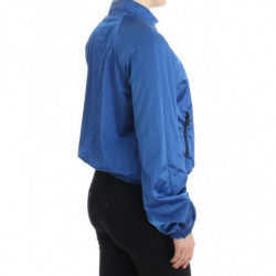 Giubbotto Bomber Blu Cappotto Blazer Corto In Nylon - IT40