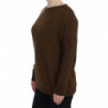 Top maglione pullover lavorato a maglia verde - IT40-S
