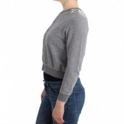 Top cardigan in maglione di pizzo grigio lingerie - IT42 - S