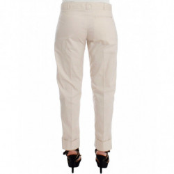 Pantaloni eleganti casual chino beige color cachi - IT40-S