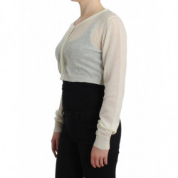 Cardigan maglione lana corto lavorato maglia lingerie - IT48 - XL