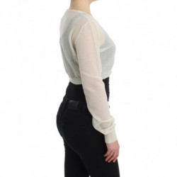 Cardigan maglione lana corto lavorato maglia lingerie - IT48 - XL