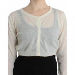 Cardigan maglione lana corto lavorato maglia lingerie - IT48 - XL