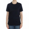 T-shirt Lingerie in cotone blu girocollo con logo - IT4 - M