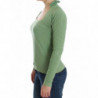 Maglione a maniche lunghe a righe in misto lana verde - IT46 - L