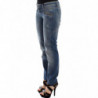 Pantaloni jeans slim blu in denim elasticizzati dritti - IT40