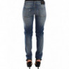 Pantaloni jeans slim blu in denim elasticizzati dritti - IT40