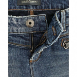 Pantaloni jeans slim blu in denim elasticizzati dritti - IT40