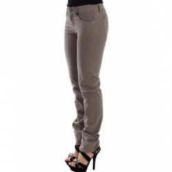 Pantaloni skinny jeans slim beige tortora - IT40