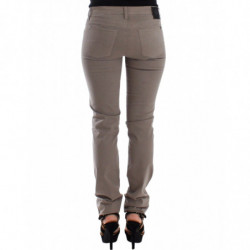 Pantaloni skinny jeans slim beige tortora - IT40