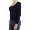 Lingerie blu top camicetta maglione pizzo rayon - IT40 - XS