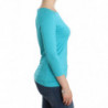 Lingerie blu top camicetta maglione modale solido - IT46 - L