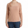 Top a maniche lunghe a righe in misto lana arancione - IT44 - M
