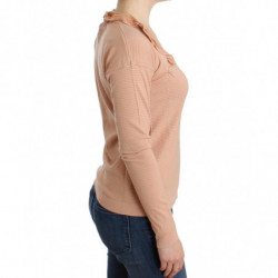 Top a maniche lunghe a righe in misto lana arancione - IT44 - M
