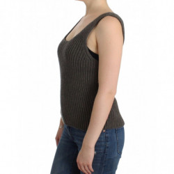 Maglione lavorato maglia lana merino top maglia grigia - IT42 - S