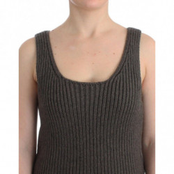 Maglione lavorato maglia lana merino top maglia grigia - IT42 - S