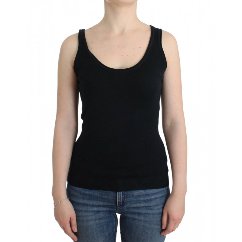 Maglione lavorato maglia top maglia nera 100% cashmere - IT42 - S