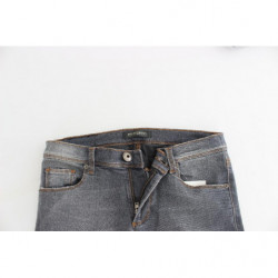 Jeans slim grigi Pantaloni denim gamba skinny elasticizzata - W26