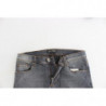 Jeans slim grigi Pantaloni denim gamba skinny elasticizzata - W26
