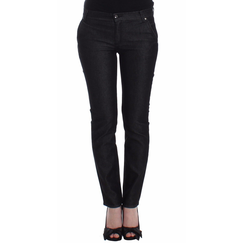 Jeans slim neri Pantaloni denim elasticizzati con gamba skinny - W26