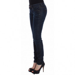 Jeans slim blu Pantaloni denim gamba skinny elasticizzata - W26