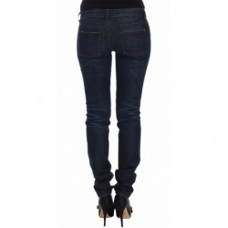 Jeans slim blu Pantaloni denim gamba skinny elasticizzata - W26