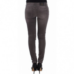 Jeans slim grigi Pantaloni denim gamba skinny elasticizzata - W26