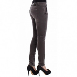 Jeans slim grigi Pantaloni denim gamba skinny elasticizzata - W26