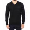 Maglione pullover con scollo a V in misto lana nera - IT48 - M