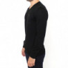 Maglione pullover con scollo a V in misto lana nera - IT48 - M