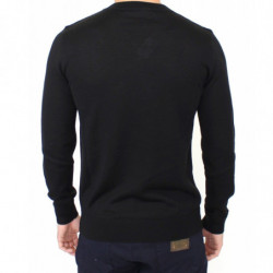Maglione pullover con scollo a V in misto lana nera - IT48 - M