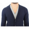 Maglione pullover cardigan in lana e cashmere blu - IT54 - XL