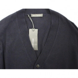 Maglione pullover cardigan in lana e cashmere blu - IT54 - XL