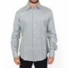Top camicia casual a maniche lunghe in cotone grigio - IT50 - L