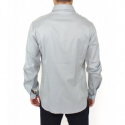 Top camicia casual a maniche lunghe in cotone grigio - IT50 - L