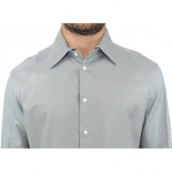 Top camicia casual a maniche lunghe in cotone grigio - IT50 - L