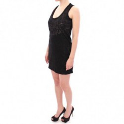 Miniabito elasticizzato foderato in pizzo nero - IT40-S