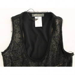 Miniabito elasticizzato foderato in pizzo nero - IT40-S