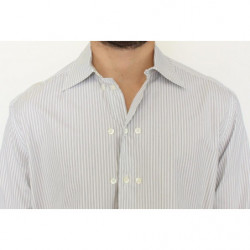 Camicia casual vestibilità regolare a righe bianche grigie - IT50 - L