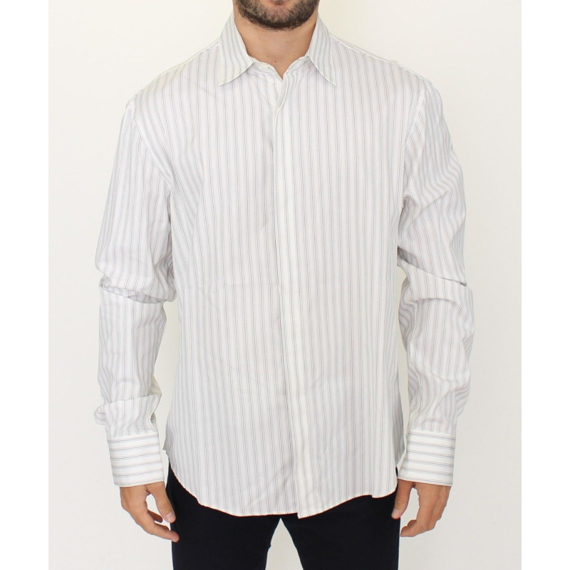 Camicia casual vestibilità regolare a righe nere bianche - IT54 - XL