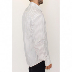 Camicia casual vestibilità regolare a righe nere bianche - IT54 - XL