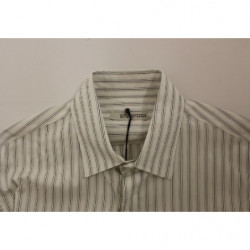Camicia casual vestibilità regolare a righe nere bianche - IT54 - XL