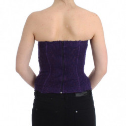 Lingerie viola corsetto bustier top in pizzo floreale - IT2 - S