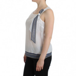 Camicia canotta bianca blu superiore senza maniche - IT44