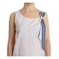 Camicia canotta bianca blu superiore senza maniche - IT44